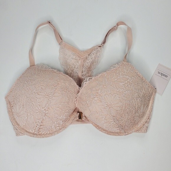 Auden plunge coverage push up racerback bra size 34DD soft petal pink NWT - Picture 1 of 5